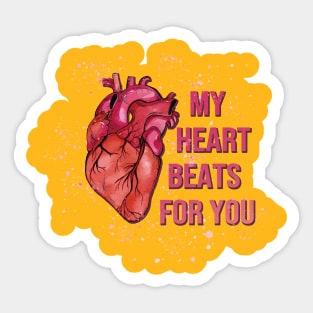 my heart beats for you valentines day Sticker